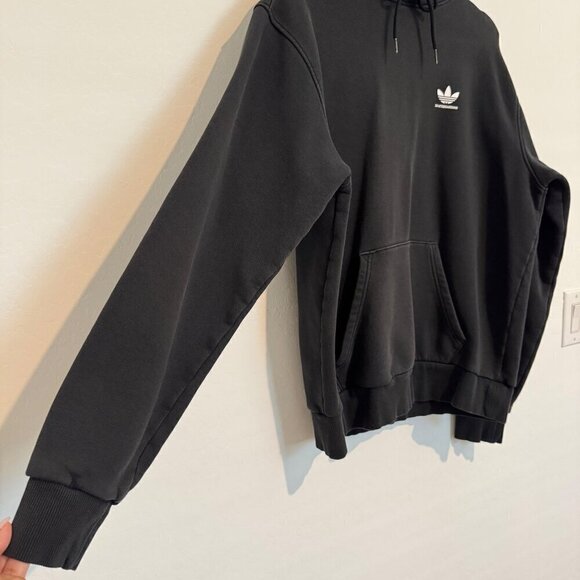 Adidas Trefoil Skateboarding Athletic Pullover Mens Hoodie Black White Medium - Picture 6 of 7